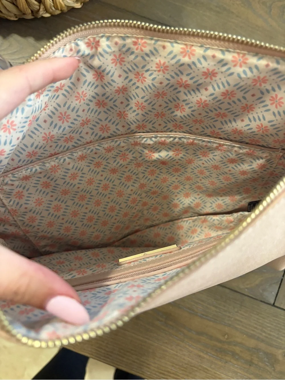 Urban Expressions Blush Pink Cosmetic Pouch with Gold Zipper